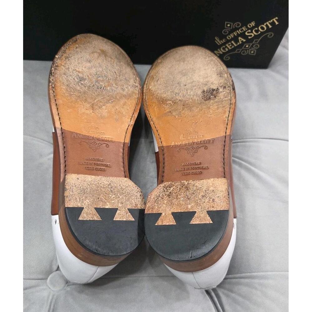 The Office of Angela Scott Ms. Presley White Oxfords Leather Womens Shoes 39 9 - Picture 5 of 16